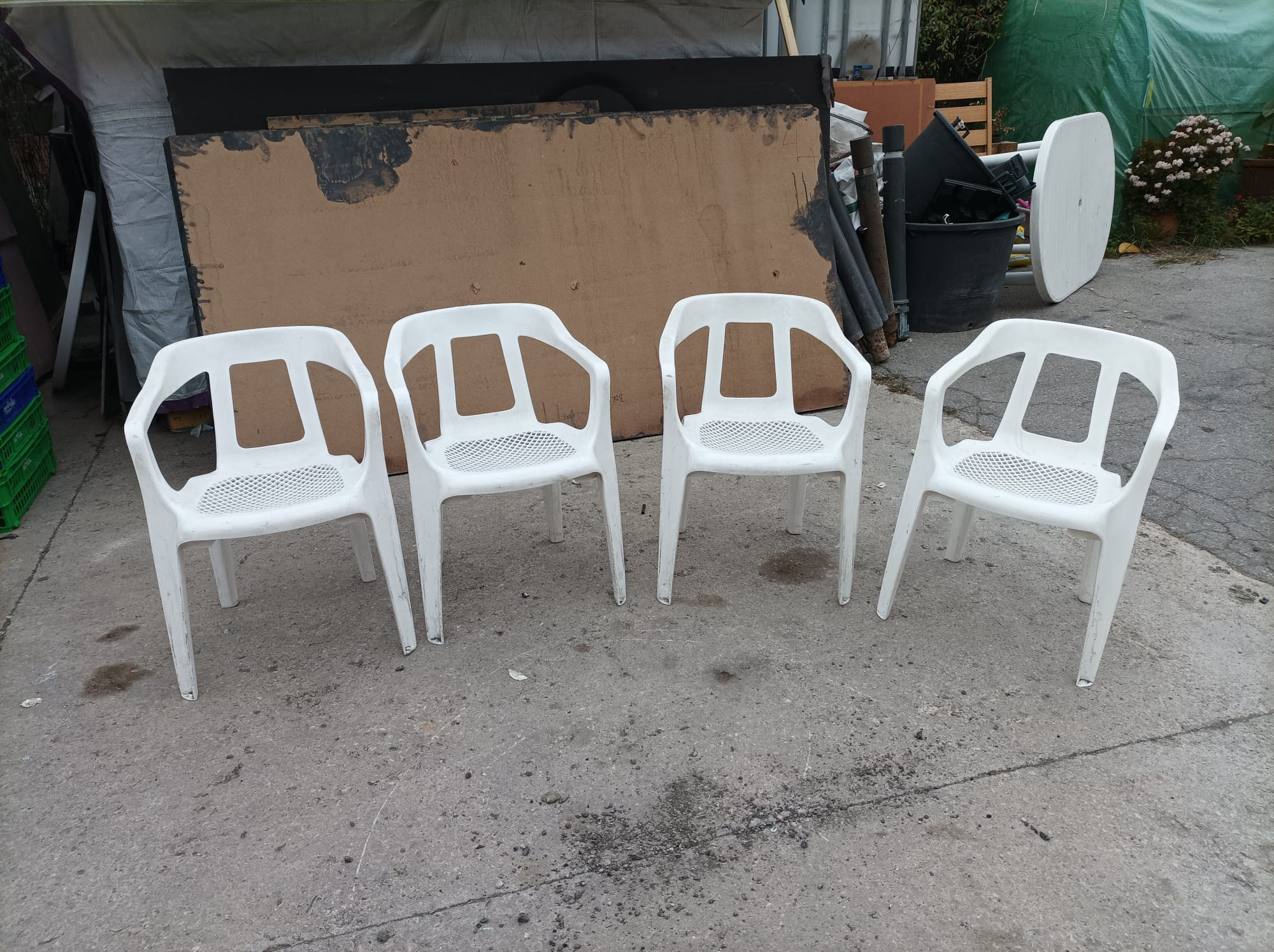 silla jardin terraza plastico 4u.